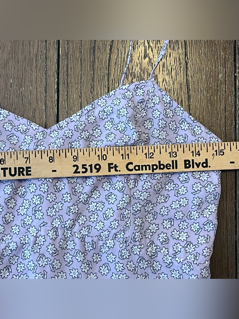 Vintage Abercrombie & Fitch Lilac Floral-Trim Dress size Small Y2K - Picture 4 of 9